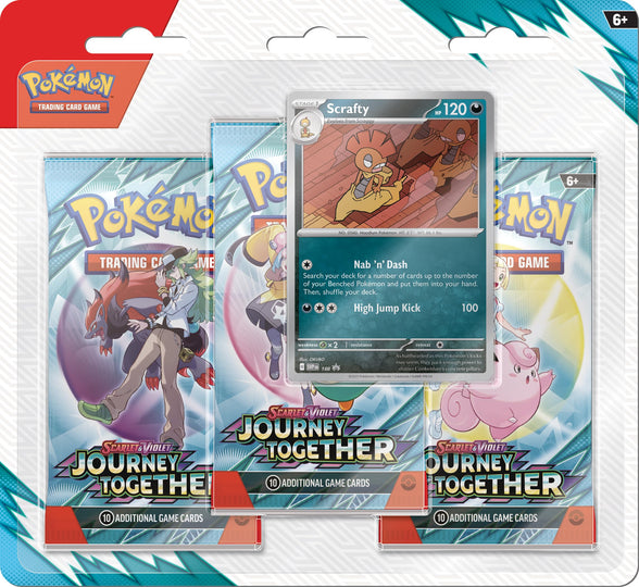 Pokemon Journey Together 3 Pack Blister - Scrafty
