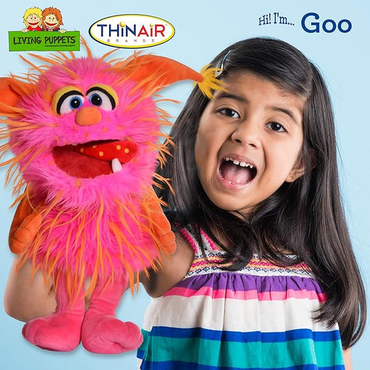 Living Puppets 15-Inch Plush Pink & Orange Friendly Monster Hand Puppet