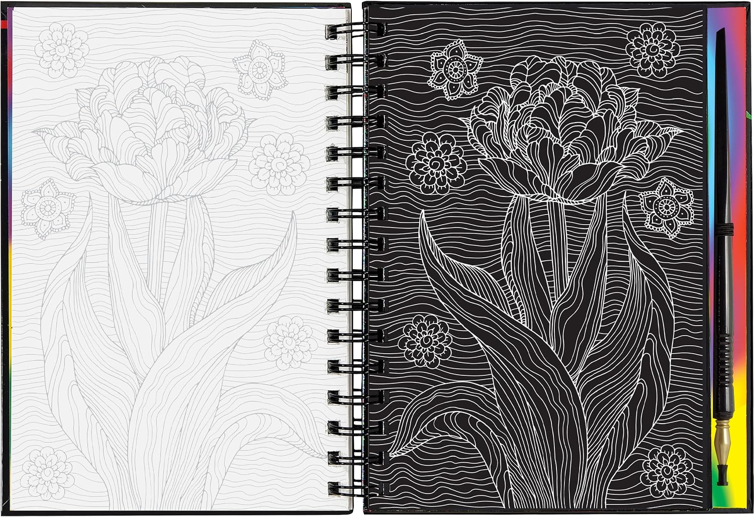 Peter Pauper Press Scratch & Sketch Extreme Flowers Activity Book