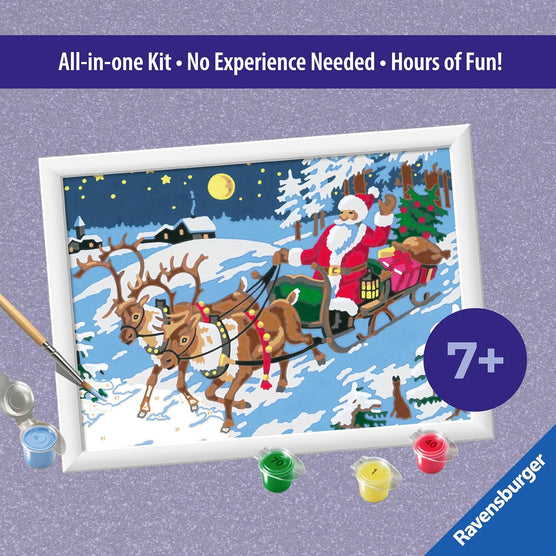 Ravensburger CreArt Night Before Christmas Paint Kit - Festive Santa Sleigh Reindeer Scene