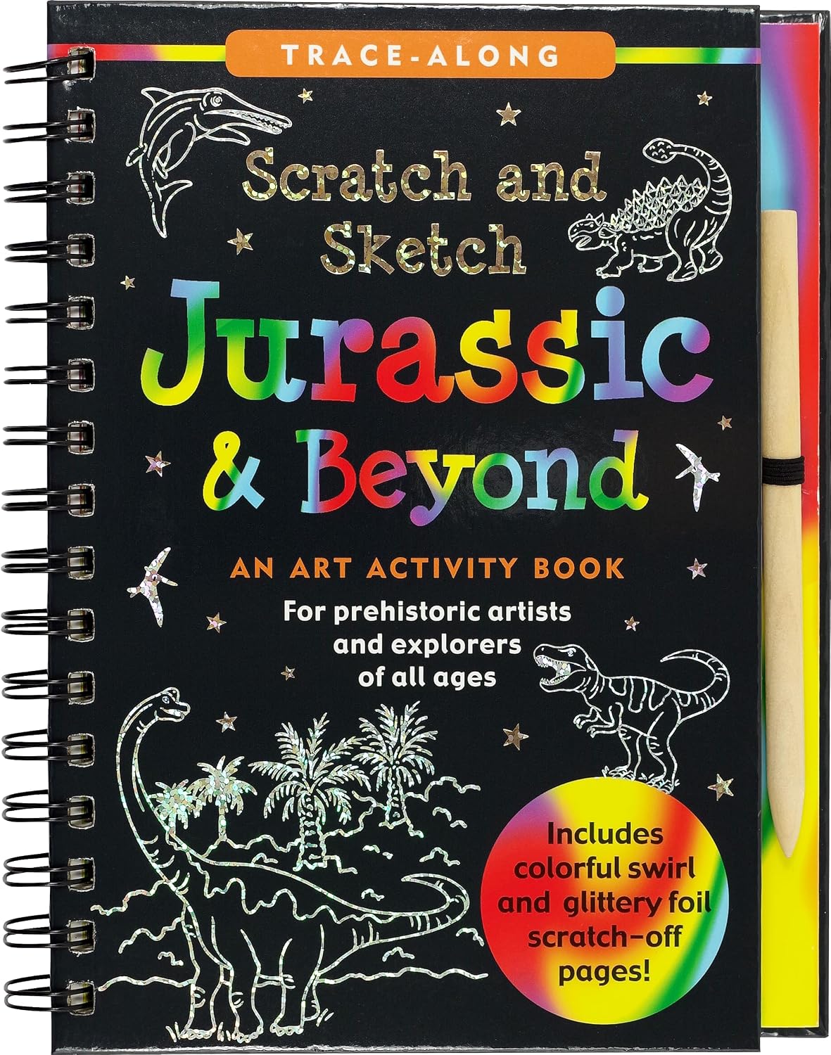 Peter Pauper Press Scratch and Sketch Jurassic Art Activity Book