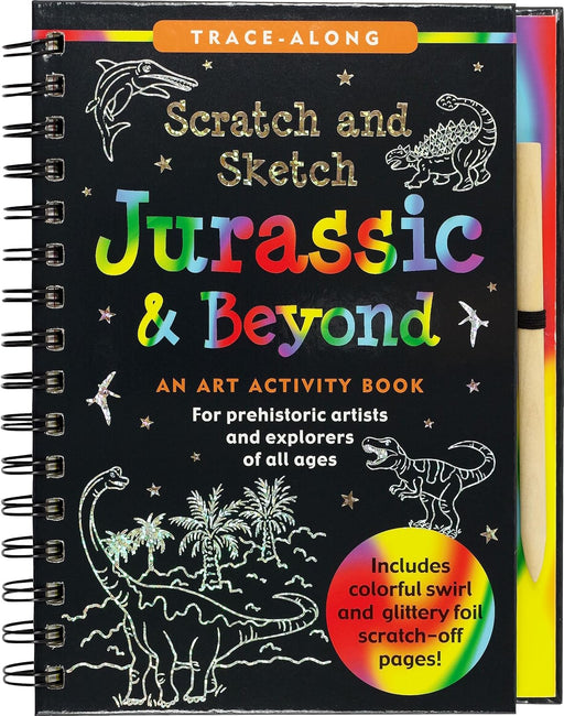 Peter Pauper Press Scratch and Sketch Jurassic Art Activity Book