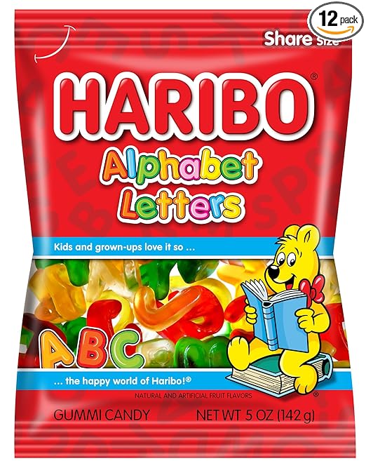 HARIBO Gummi Candy, Alphabet Letters