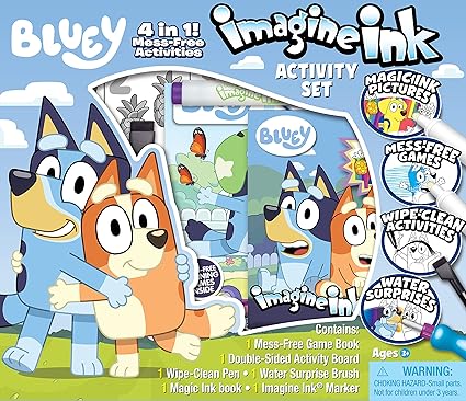 Bluey Imagine Ink 4-in-1 Activity Set with Magic Ink Books and a Mess Free Marker