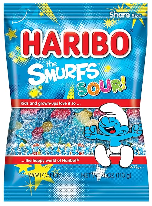 Haribo of America Sour Smurfs Candy, 4 Ounce