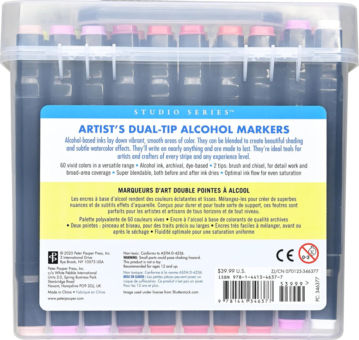 Peter Pauper Press Studio Series Dual-Tip Alcohol Marker Set