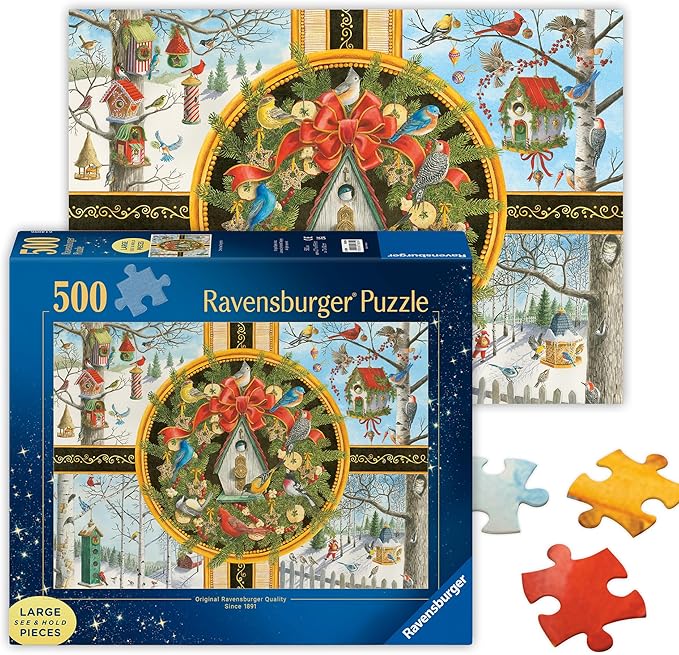 Premium Ravensburger Christmas Songbirds 500 Large Piece Jigsaw Puzzle Ages 12+