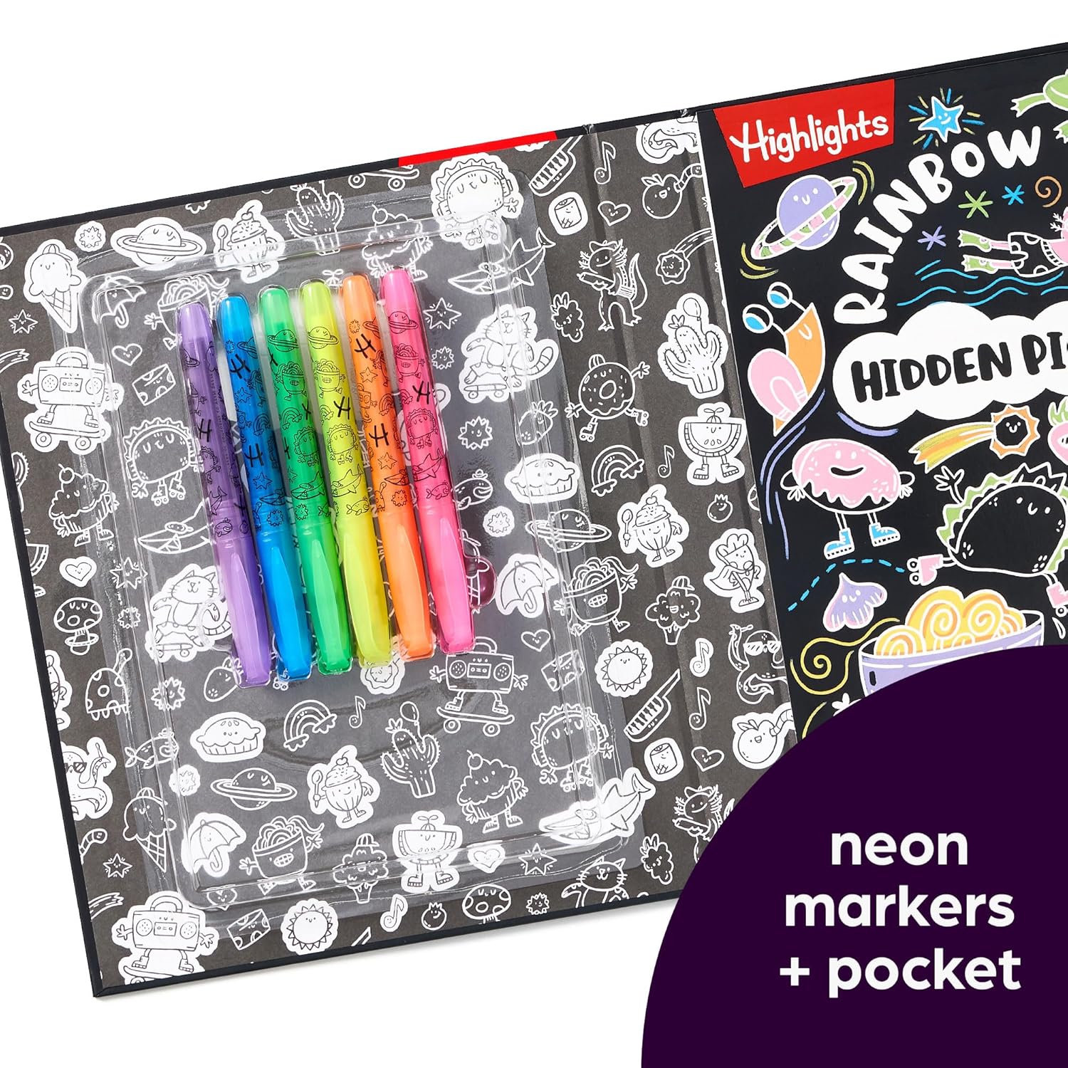 Rainbow Neon Hidden Pictures Book