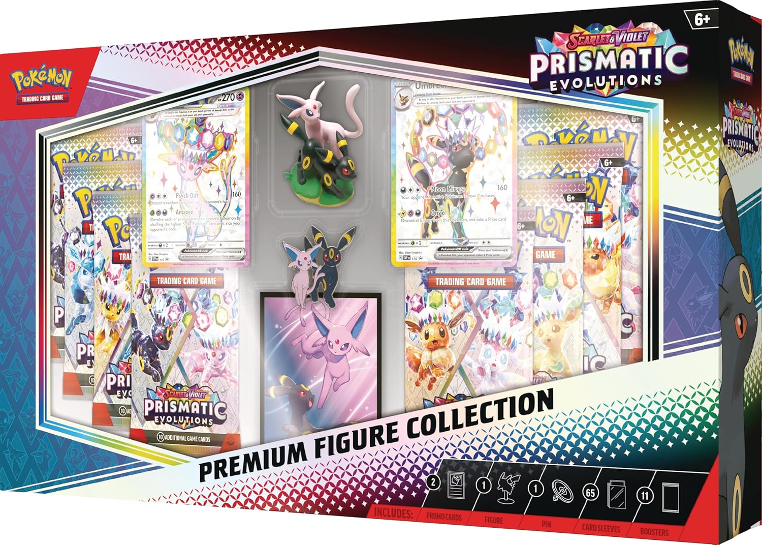 Pokémon TCG Scarlet & Violet Prismatic Evolutions Premium Figure Collection Espeon Umbreon EX Cards