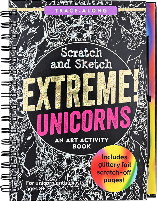 Peter Pauper Press Extreme! Scratch & Sketch Unicorns Activity Book