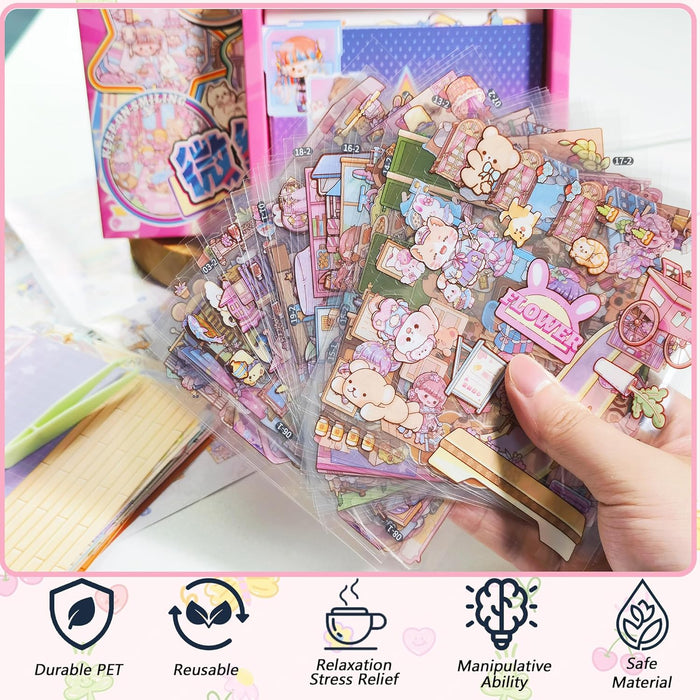 20 Sets 3D Sticker Scenes: Creative Stress Relief Craft Kit for All Ages