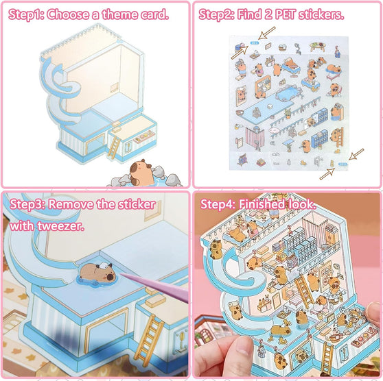 20 Sets 3D Sticker Scenes: Creative Stress Relief Craft Kit for All Ages
