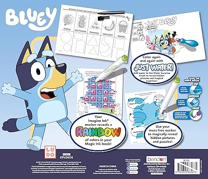 Bluey Imagine Ink 4-in-1 Activity Set with Magic Ink Books and a Mess Free Marker