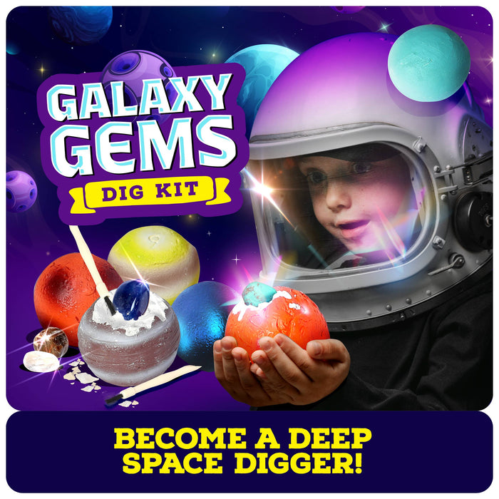 Galaxy Gem Dig Kit for Kids - Gemstones Digging Science Kit
