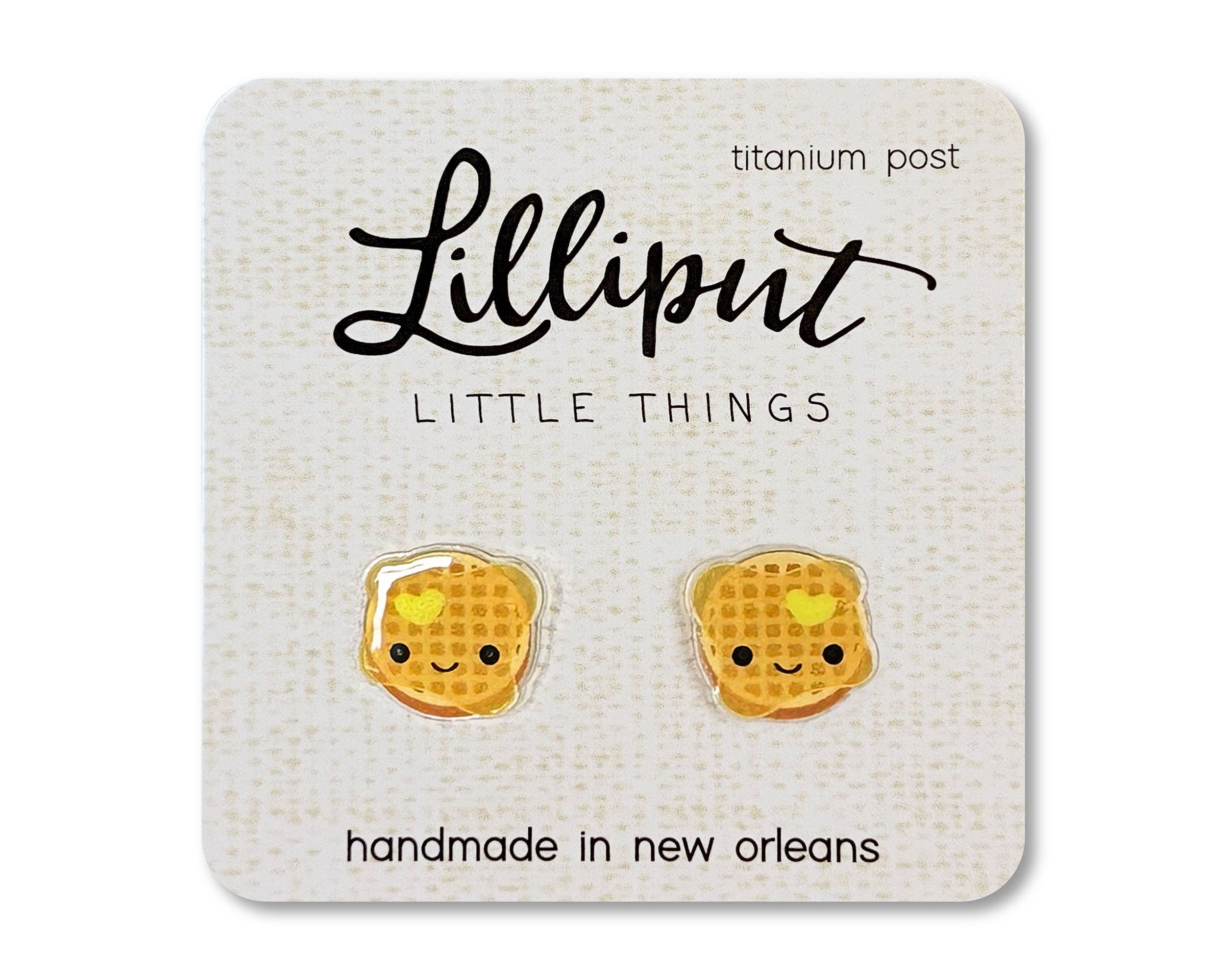 Kawaii Waffle Earrings // Cute Novelty Earrings Lilliput