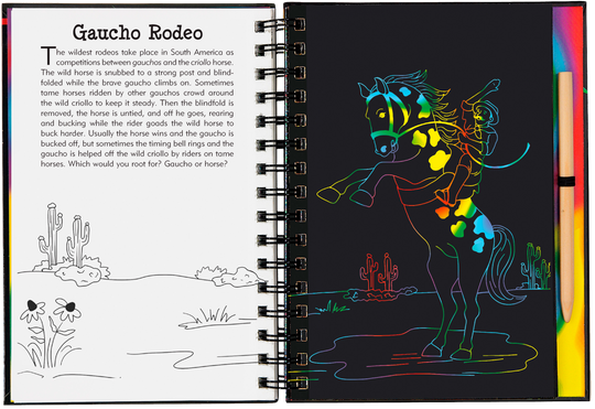 Scratch and Sketch Horses Trace Along