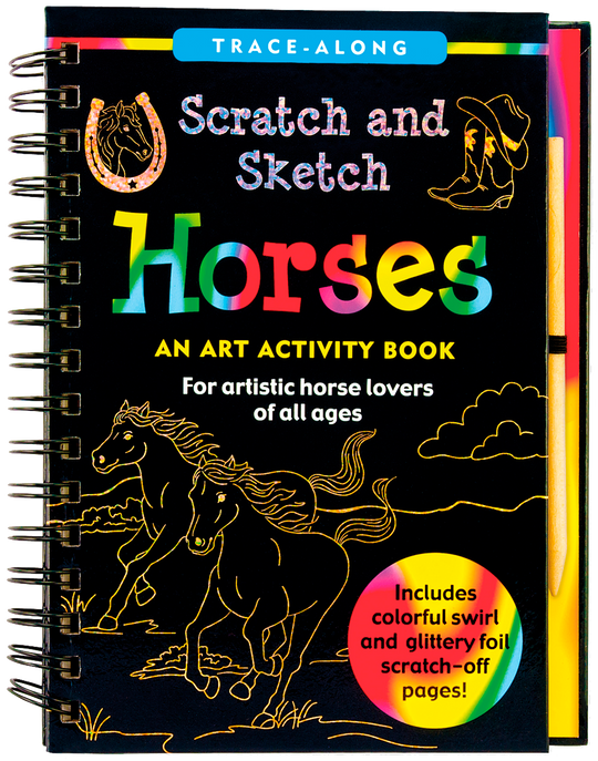 Scratch and Sketch Horses Trace Along