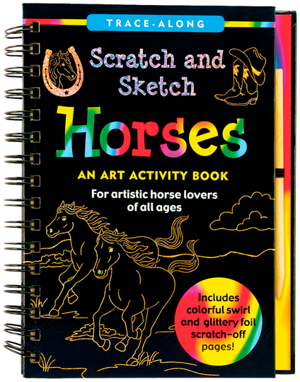 Scratch and Sketch Horses Trace Along