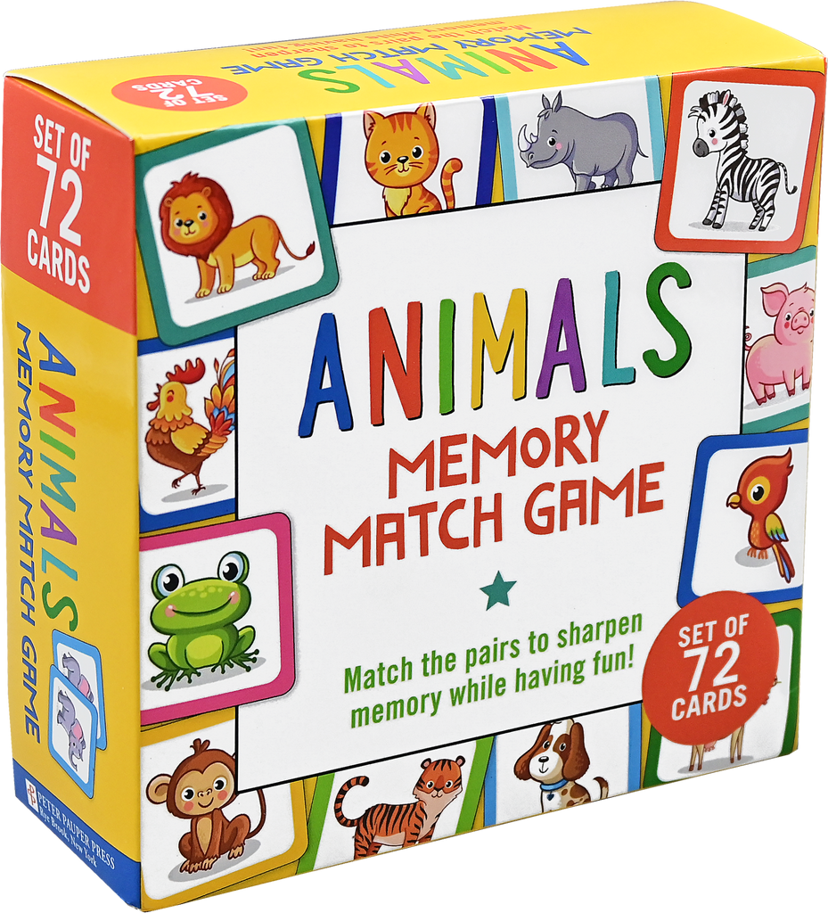 Peter Pauper Press Animals Memory Match Game Set of 72 Cards