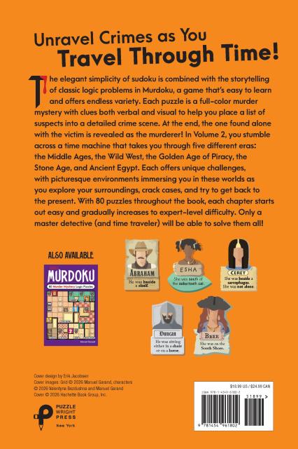 Puzzlewright Press Murdoku Back in Time Logic Puzzle Book