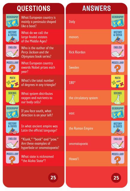 Brain Quest Cards Grade 6