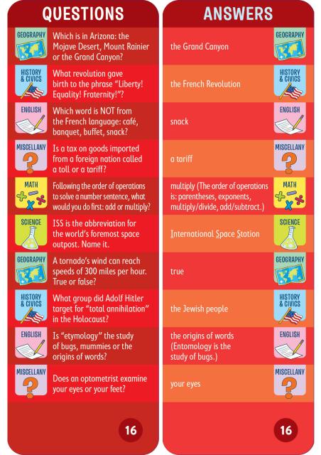 Brain Quest Cards Grade 6