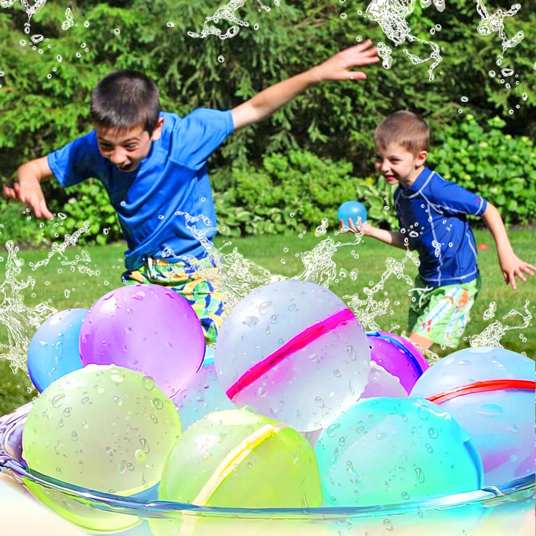 Magnetic Reusable Water Balloons Quick Fill Refillable 6PC