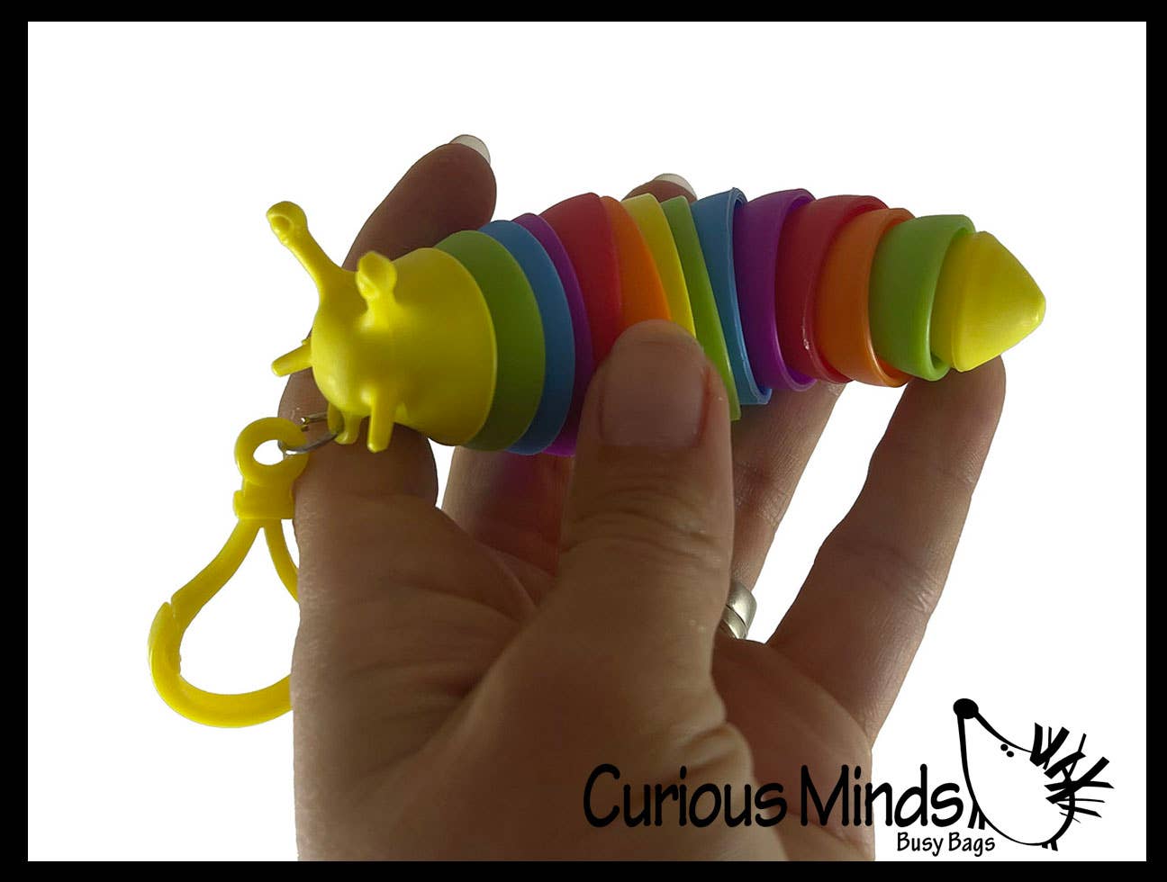 Single Small Fidget Slug on Clip Articulated Jointed Moving Slug