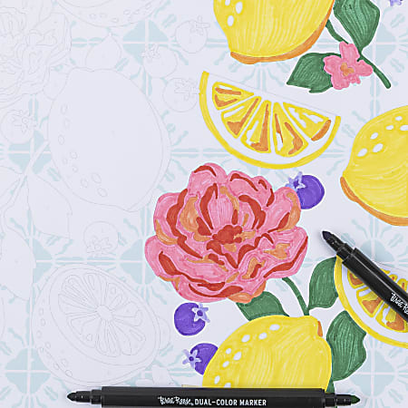 Brea Reese Color-by-Number Marker Pad Kit Fruit Floral Designs