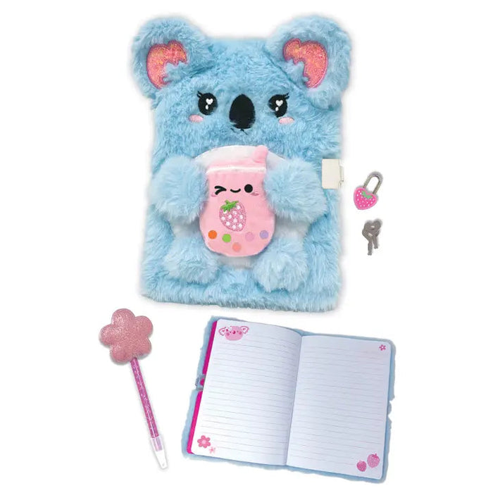 Fuzzy Diary With Lock & Keys Koala