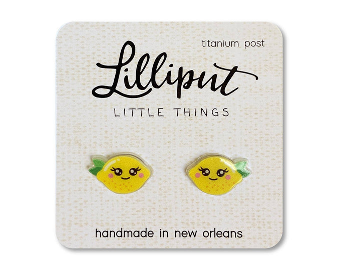 Kawaii Lemon Earrings // Fruit Earrings Lilliput