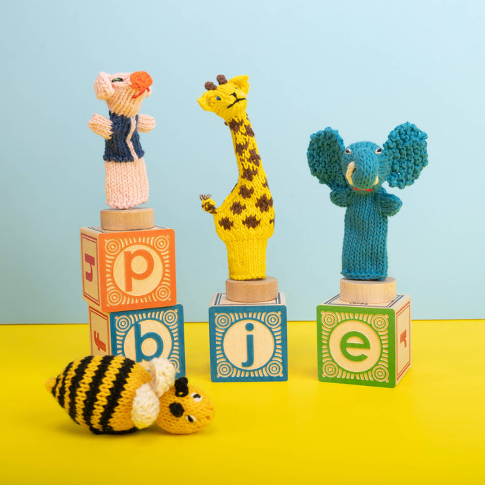 CROCHET Finger Puppet Animal and People Mix in Organic Cotton