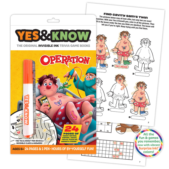 Yes & Know® Invisible Ink Trivia Game Books- Operation