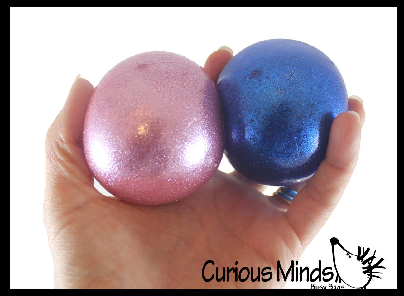 Single Metallic Glitter Thick Gel-Filled Squeeze Stress Balls  -