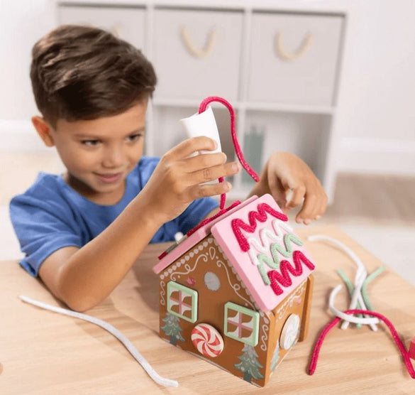 Melissa & Doug Wooden Gingerbread Playset 38-Piece Pink