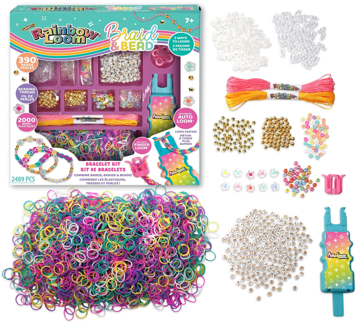 Ultimate Rainbow Loom Braid & Bead Kit with Auto & Finger Looms ...