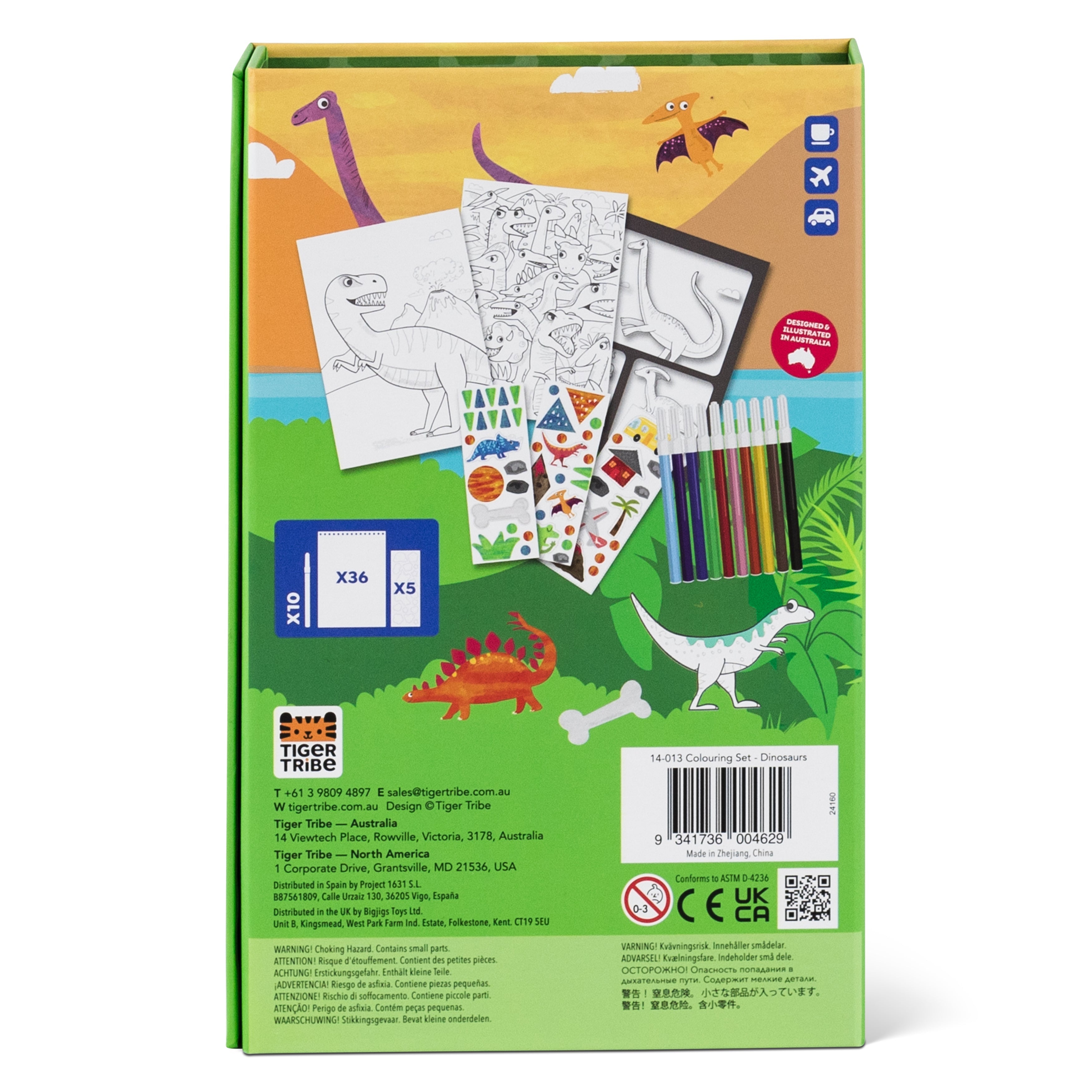 Tiger Tribe Dinosaur Colouring Set Activity Kit