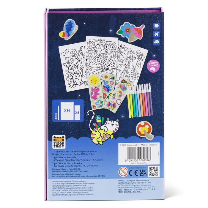 Tiger Tribe Magical Creatures Colouring Set With Markers and Stickers