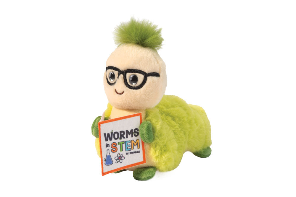 Douglas Atom Bookworm Plush Toy 7.5-Inch Green