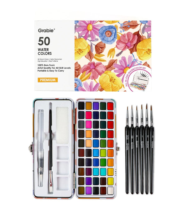 Premium Watercolor 50-Color Painting Set