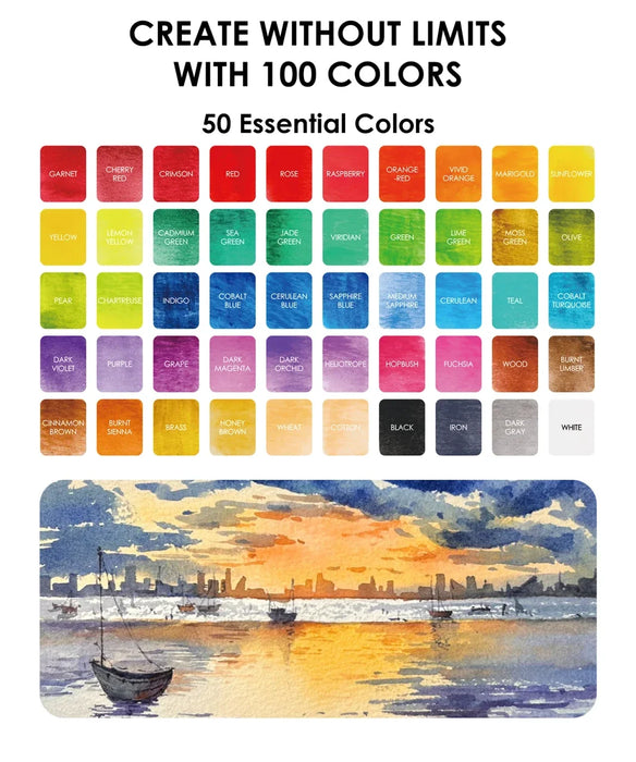 Grabie Art Premium Watercolor 100-Color Set
