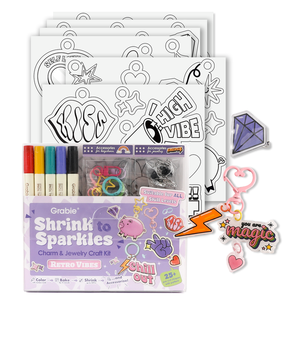 Grabie Retro Vibes DIY Shrink Art Craft Kit