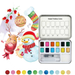 Grabie Watercolor Pocket Set of 12 With Brush Holiday Colors (Pack of 6)