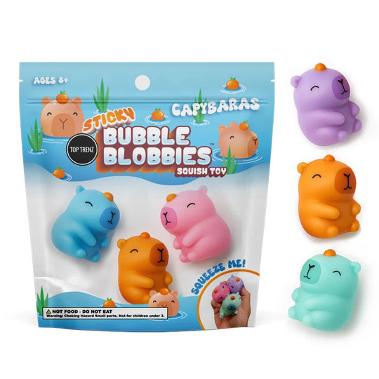 Top Trenz Capybaras Sticky Bubble Blobbies Fidget Toys Set