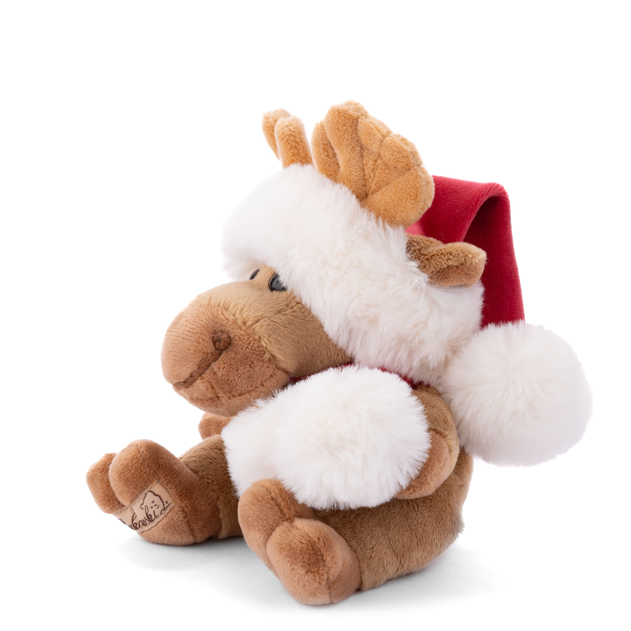 Baby Benny X-Mas Plush Moose: Cozy Holiday Stuffed Animal with Santa Hat