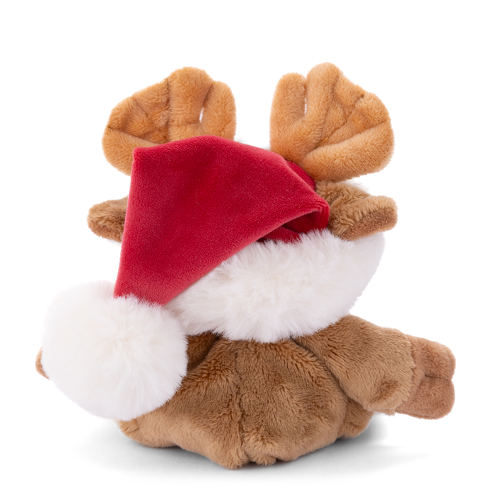 Baby Benny X-Mas Plush Moose: Cozy Holiday Stuffed Animal with Santa Hat