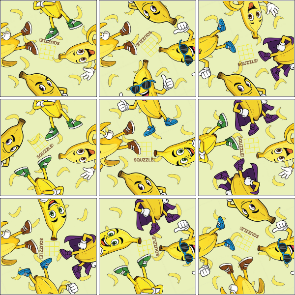 Fun Squared Games Bananas Squzzle 9-Piece Tile Puzzle