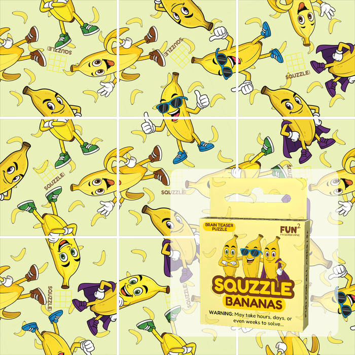 Fun Squared Games Bananas Squzzle 9-Piece Tile Puzzle
