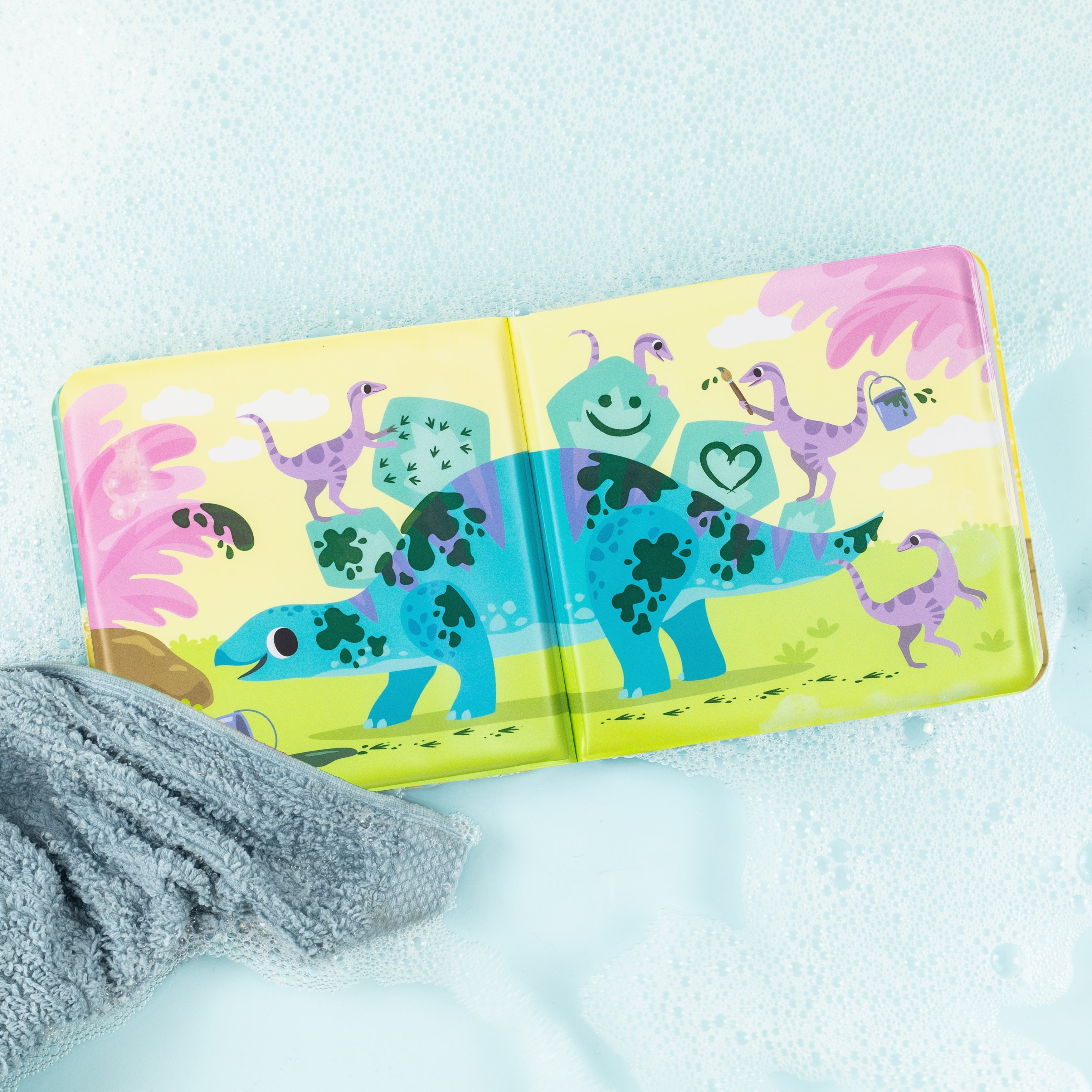 Tiger Tribe Messy Dinosaurs Interactive Water-Reveal Bath Book for Kids
