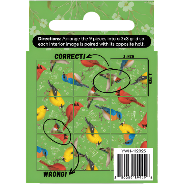 Fun Squared Games Birds Squzzle Tile Brain Teaser Puzzle